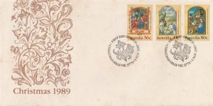 Australia Christmas 1989 FDC Sc#1159-1161