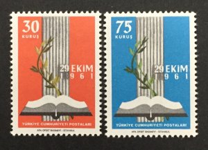 Turkey 1961 #1523-4, New Parliament, MNH.