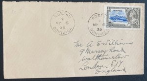 1935 Roseau Dominica Cover To London England King George V Silver Jubilee