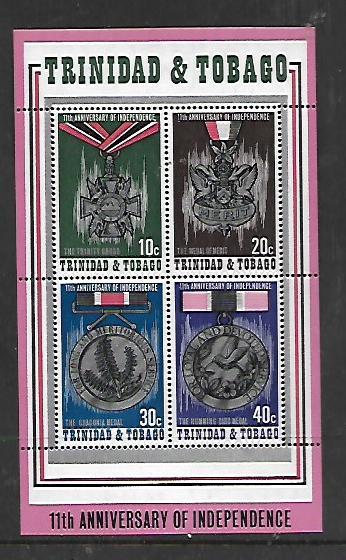 TRINIDAD & TOBAGO, 238A, MNH, SS, WAR MEDALS