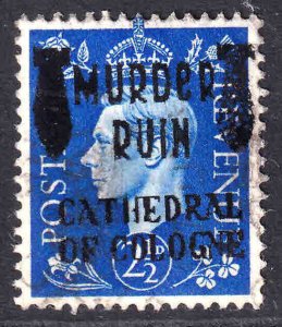 GREAT BRITAIN 262 MURDER RUIN CATHERDRAL OF COLOGNE OVERPRINT USED VF SOUND