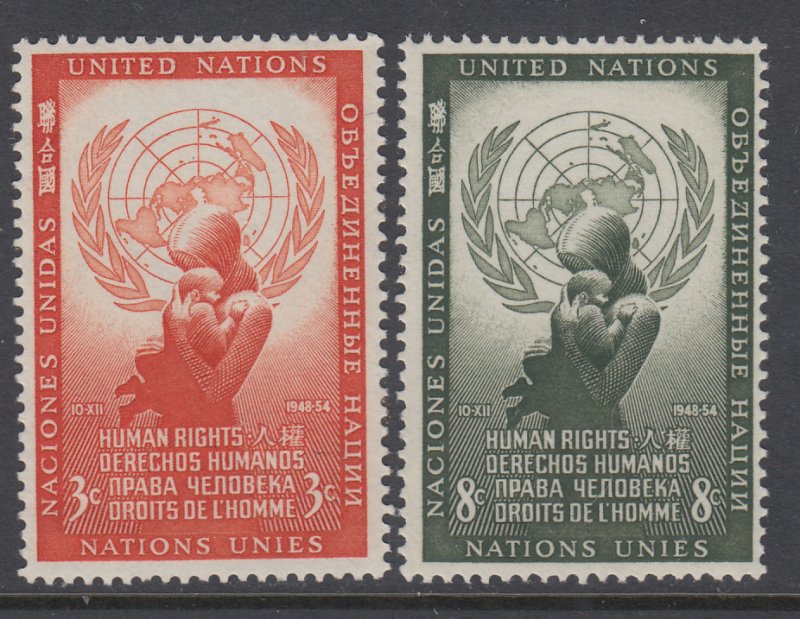 UN New York 29-30 Human Rights MNH VF