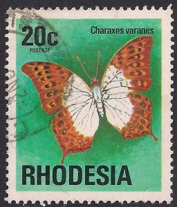 Rhodesia 1974 QE2 20ct Butterflies used SG 503 ( D1337 )