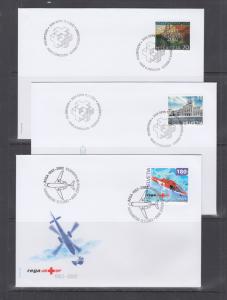 Switzerland Mi 1782/1807, 2002 issues, 6 complete sets in singles on 13 FDCs