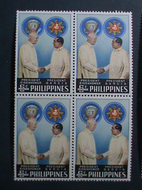 ​PHILIPPINES-1960-SC# 8123-4  VISIT OF U.S. PRESIDENT EISENHOWER-MNH BLOCKS-VF