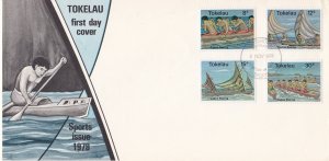 Tokelau #  65-68, Canoe Races, First Day Cover