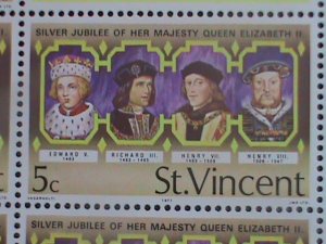 ​ST. VINCENT-1977 SC#487- SILVER JUBILEE OF QUEEN ELIZABETH II- MNH SHEET-VF