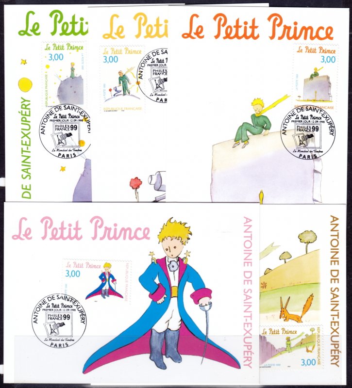 France - 1998 - Scott #2668a-e - on 5 FDC's - Le Petit Prince