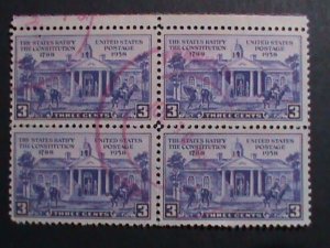 ​UNITED STATES- PROMOTION STAMPS IMPRINT PLATE BLOCK OF 4 -USED  VERY FINE