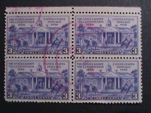 ​UNITED STATES- PROMOTION STAMPS IMPRINT PLATE BLOCK OF 4 -USED  VERY FINE