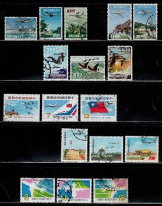 China, Rep #C73-C89 ~ 6 Cplt Sets (17 Stamps) ~ Used, MX condition (1963-87)