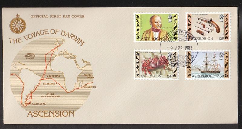 Ascension 305-308 Darwin 1982 U/A FDC B54