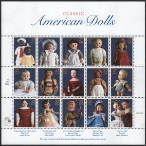 SC#3151 32¢ Classic American Dolls Sheet of Fifteen (1997) MNH