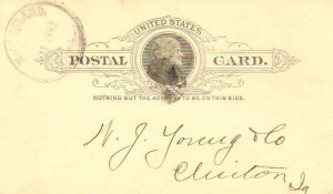 United States Iowa McCausland 1893 maltese cross  Postal Card.