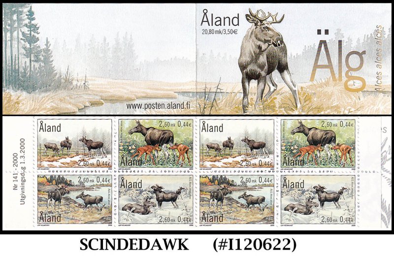 ALAND - 2000 EURASIAN ELK MOOSE ANIMALS - STAMP BOOKLET MINT NH