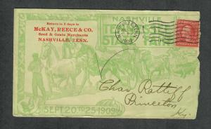 US Sc#332 Nashville Tenn Adv Cover 1909 Tennessee State Fair