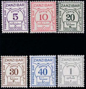 Zanzibar 1936 SC J18-J23 MNHt Set