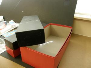 Showgard Mounts, hinges, red boxes, tongs, postcards, etc.