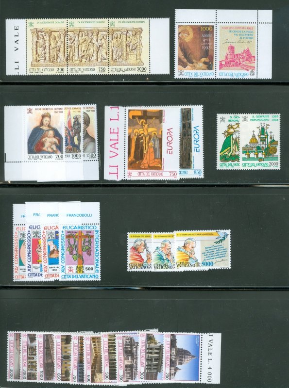 Vatican City 1993 Compete MNH Year Set