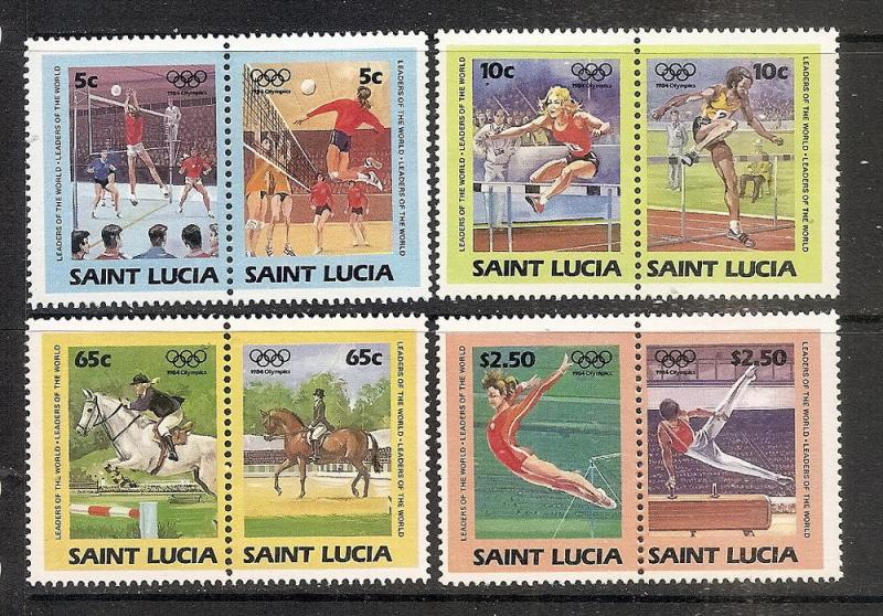 St.Lucia  665-72 MNH 1984 Olympic Games