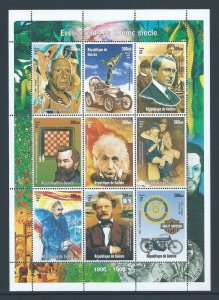 Guinea #20th Century Events NH 1900-9 Picasso,Chess,Einstein,Scouts,etc. - Sheet