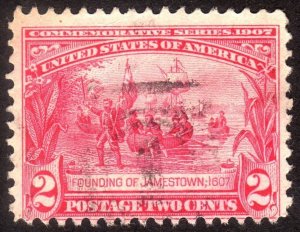 1907, US 2c, Founding of Jamestown, Used, Sc 329