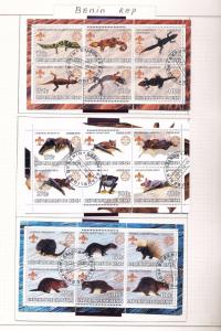 BENIN 2002/3 Wildlife Birds Sheets Monkeys M&U 50 +Items (pie 271)