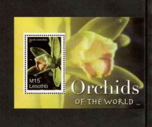 Lesotho 2007 - Orchids Flowers - Souvenir Stamp Sheet - Scott #1419 - MNH