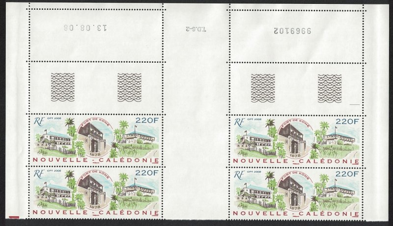 New Caledonia 130th Anniversary of Fort de Kone Block of 4 Control Date SG#1453