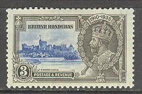 BRITISH HONDURAS Sc# 108 MH FVF Windsor Castle