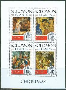 SOLOMON ISLANDS 2014 CHRISTMAS LIPPI FABRIANO AERTSEN  PAINTINGS  SHEET  MINT NH