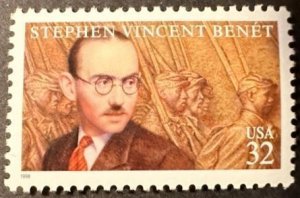 US # 3221 Stephen Vincent Benet 1998 32c Mint NH