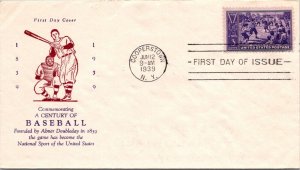 FDC 1939 SC #855 Holland Cachet - Cooperstown, Ny - Single - F77331