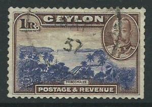 Ceylon Edward VII  SG 378 Used  very slight shorter lower...