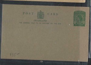 SWAZILAND   (PP0609B)   QEII  1 1/2C  PSC UNUSED  