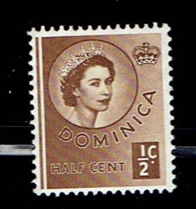 DOMINICA SCOTT#142 1954  1/2c QUEEN ELIZABETH II - MNH