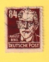 GERMANY DDR SCOTT#10N44 1948 84pf AUGUST BEBEL - USED