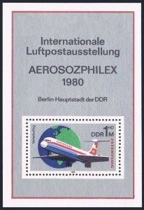 Germany-GDR B191,MNH.Michel 2520 Bl.59. AEROSOZPHHILEX-1980.Jet,globe