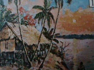​LAOS--SC# C85-FAMOUS PAINTING-SUNSET OVER MEKONG BY CHAMNAME PRISAYANE--MNH