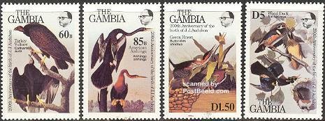 Gambia 1985, J.J. Audubon 4v, MNH