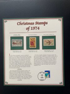 Christmas Stamps of the United States 1974 Collector Panel PCS Uncanceled