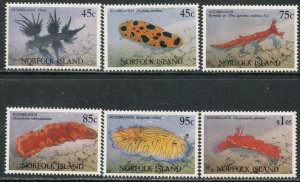 NORFOLK ISLAND Sc#538-543 1993 Sea Slugs Complete Set OG Mint NH