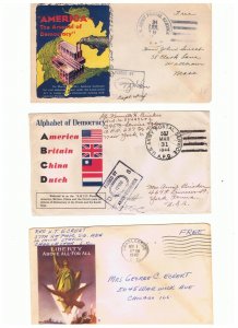 25 Used WWII  used patriotic covers  1942-1944