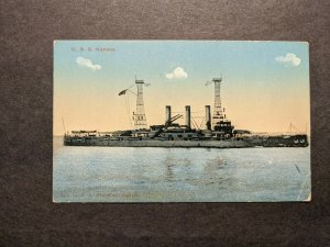 USS KANSAS BB--21 Naval Cover unused post card WWI era BATTLESHIP