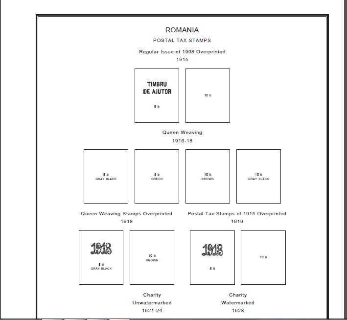 ROMANIA STAMP ALBUM PAGES 1858-2011 (847 PDF digital pages)