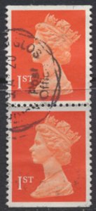 GB Machin 1st pair SG 1516m SC#  MH188b FU see scan details  