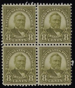 Scott #560 - $275.00 – Fine-OG-NH –Block of four with deep rich color.