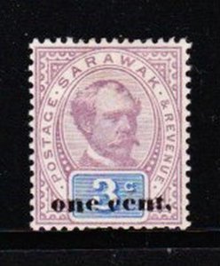 Album Treasures  Sarawak Scott # 26  1c on 3c Sir Charles Brooke  Mint Hinged