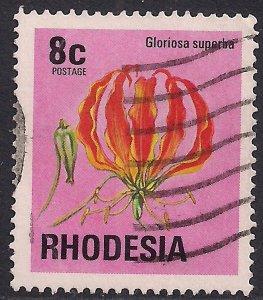 Rhodesia 1974 QE2 8ct Gloriosa superba used SG 496 ( E480 )