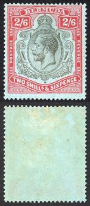 Bermuda SG89a 2/6 Black and carmine/pale blue Break in Scroll M/M Cat 250 pounds